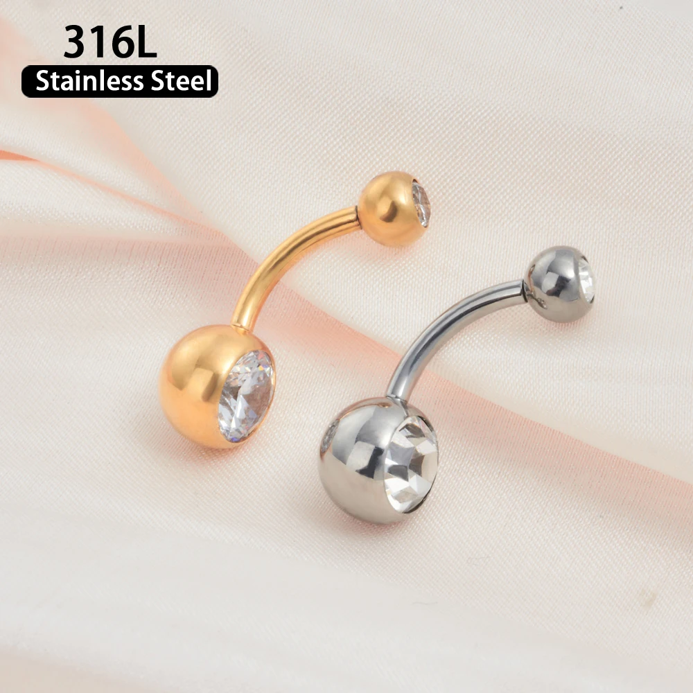1/10pcs14G Piercing Navel Surgical Belly Button Rings 316Lstainless steel Piercing Body Jewelry Goth Ombligo Ball Nombril