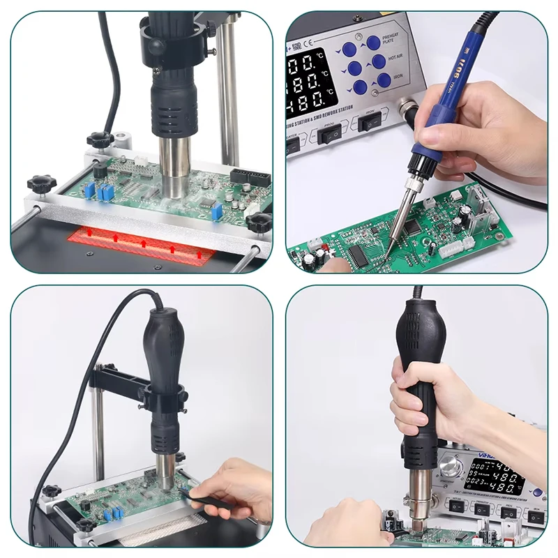 Soldering Station 1200W 3 In 1 Hot Air Gun Soldering Iron Preheating Desoldering Station Rework Welding Repair Tool YIHUA 853AAA hot air gun,soldering station,soldering tool,desoldering station