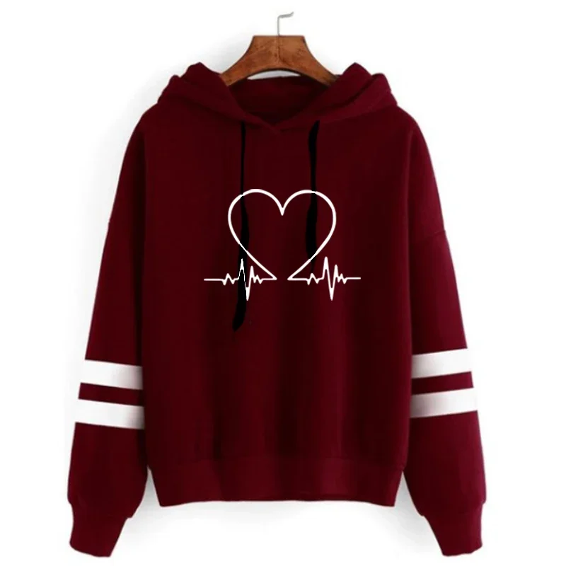 Woman Clothing Versatile Sweatshirts Casual Hoodies Comfortable Pullovers Slim Fit Soft Striped Lazy Style Jogging Daily Women's 6
