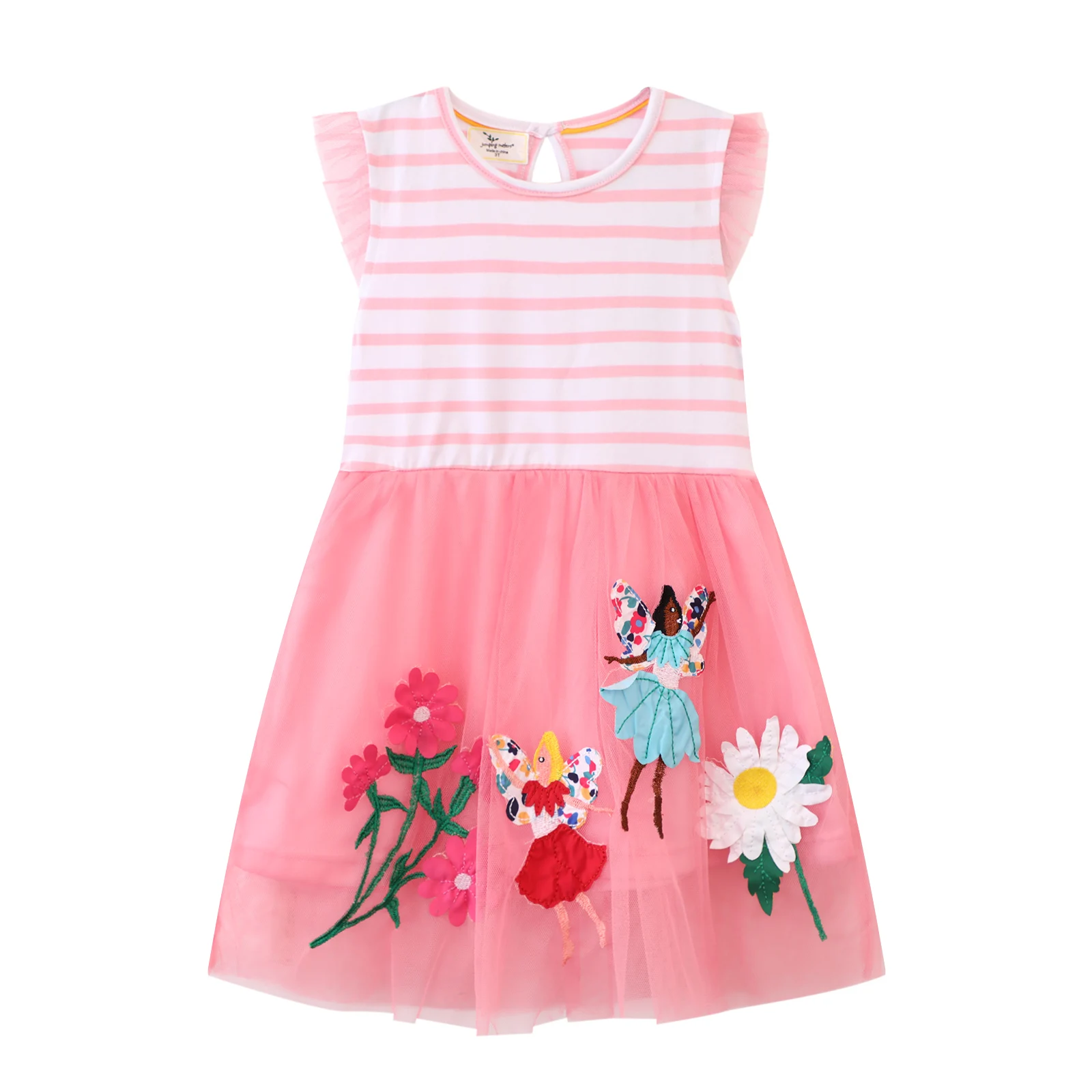 Girls Dress Baby Girl Dress with Animal Applique Striped Cotton Kids Unicorn Party Dresses for Girls 2-8Y