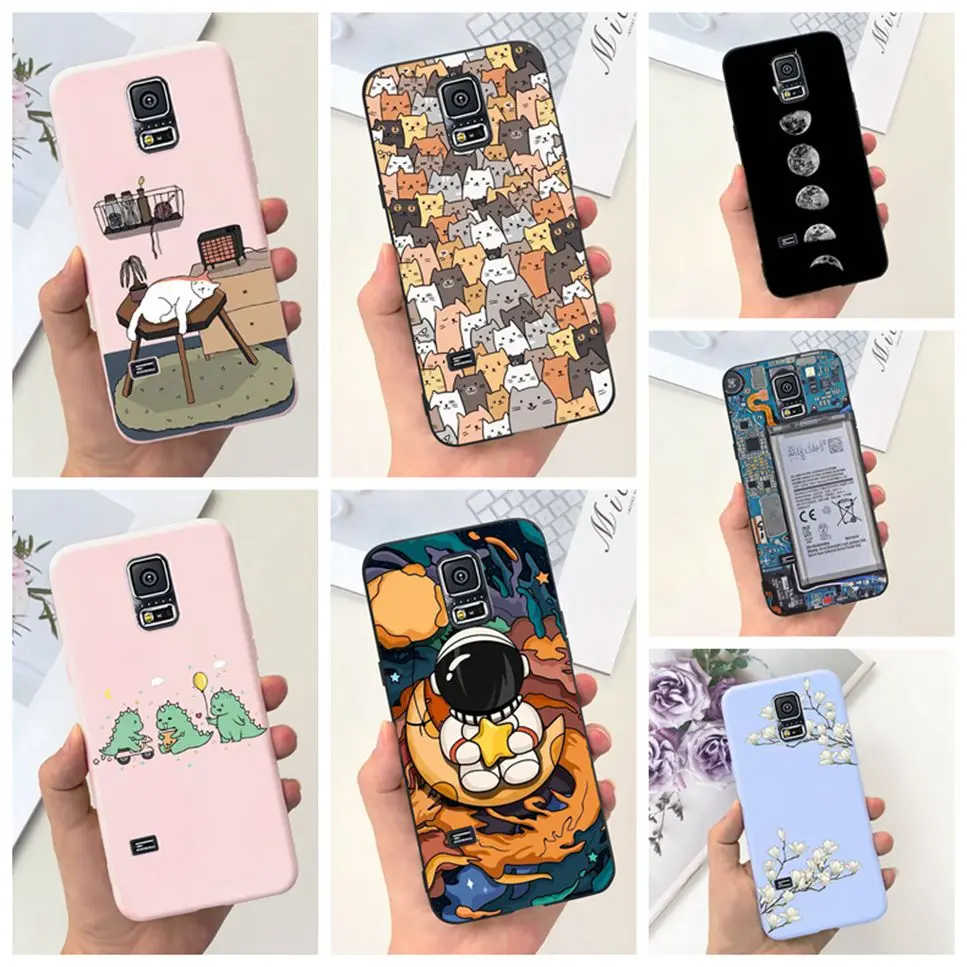 Per Samsung Galaxy S5 5.1 "Custodia Cartoon Print Flower Custodia Antiurto In Silicone Morbido Per Samsung S5 S5 Sm-G900F Custodia Per Telefono Paraur