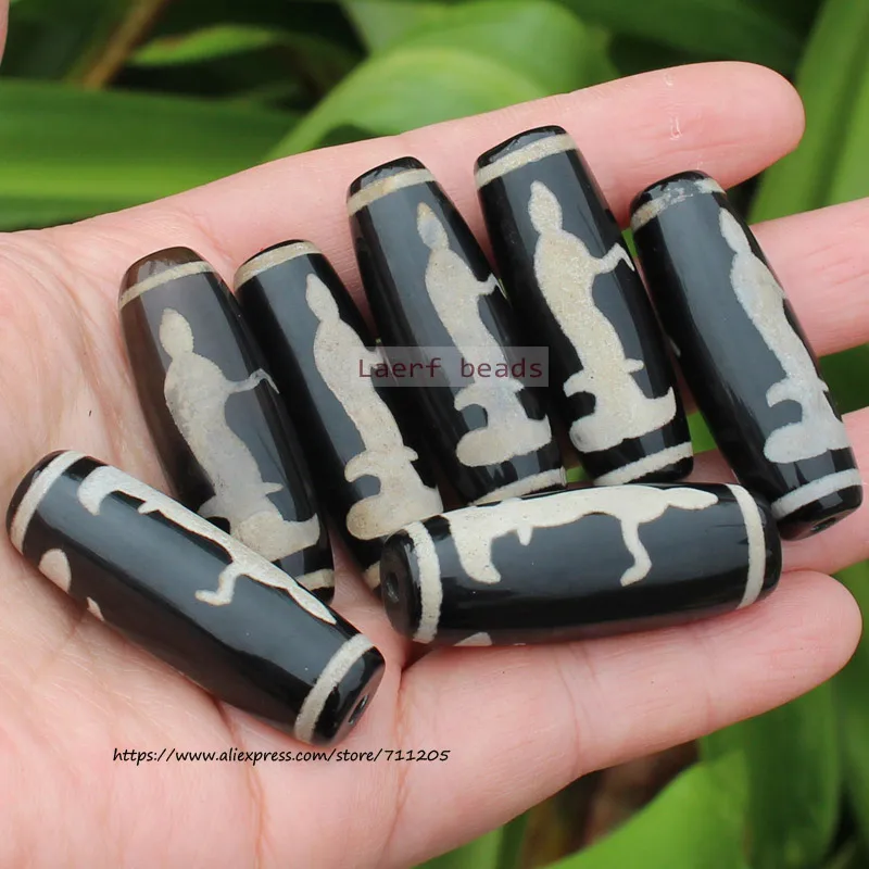 12-15mmx38-40mm Natural Ancient Tibet Dzi Agate Beads,Many Patterns ,Lucky Symbol,Powerful Amulet,For DIY Jewelry Making !