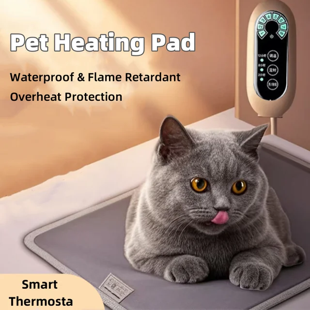 Pet Intelligent Temperature Control Heating Pad, Waterproof Electric Warm Mat with Constant Temperature for Cats and Dogs Winter 2