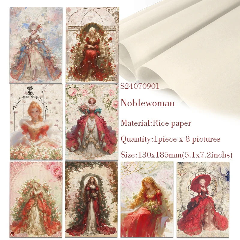 Rice Paper Original Design 8PCS Craft Papers scrapbook paper,craft paper,scrapbooking material,scrapbook materials,handmade craft paper,diy craft materials,handmade paper,scrapbooking paper