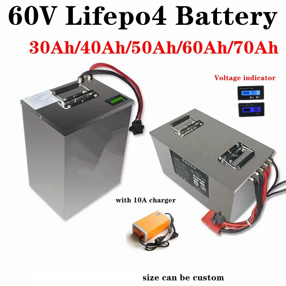 60V 50Ah 60Ah 70Ah 30Ah 40Ah Lifepo4 Batteria Al Litio Per Ebike Scooter Elettrico Moto Golf Cart Lifepo4 Batterie