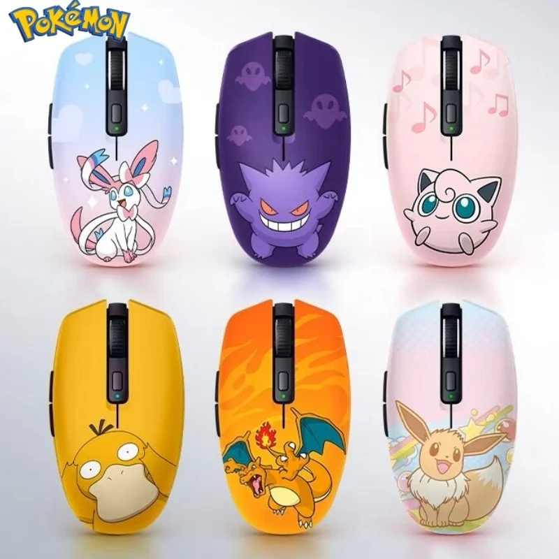Nuovo Originale Razer Pokemon Gengar Charizard Sylvion Jigglypuff Psyduck V2 Interruttori Meccanici Per Mouse 2 Modalità Wireless Regalo Kawaii