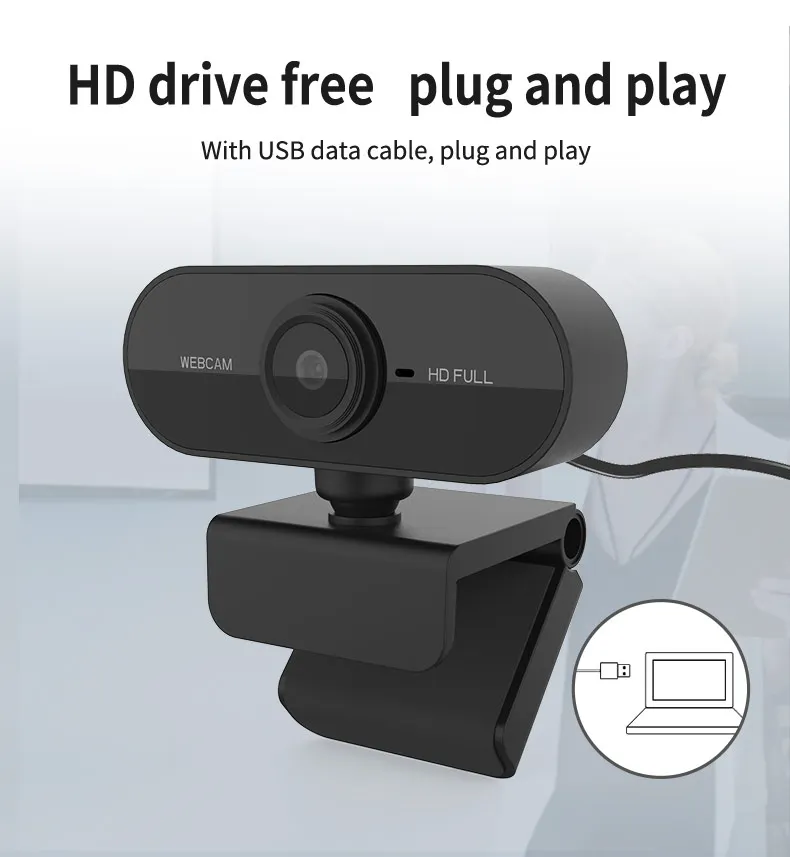 1080P Full HD Computer Network Camera with Microphone USB Plug PC Mac Laptop Desktop Live Video Call Work Mini Camera 3