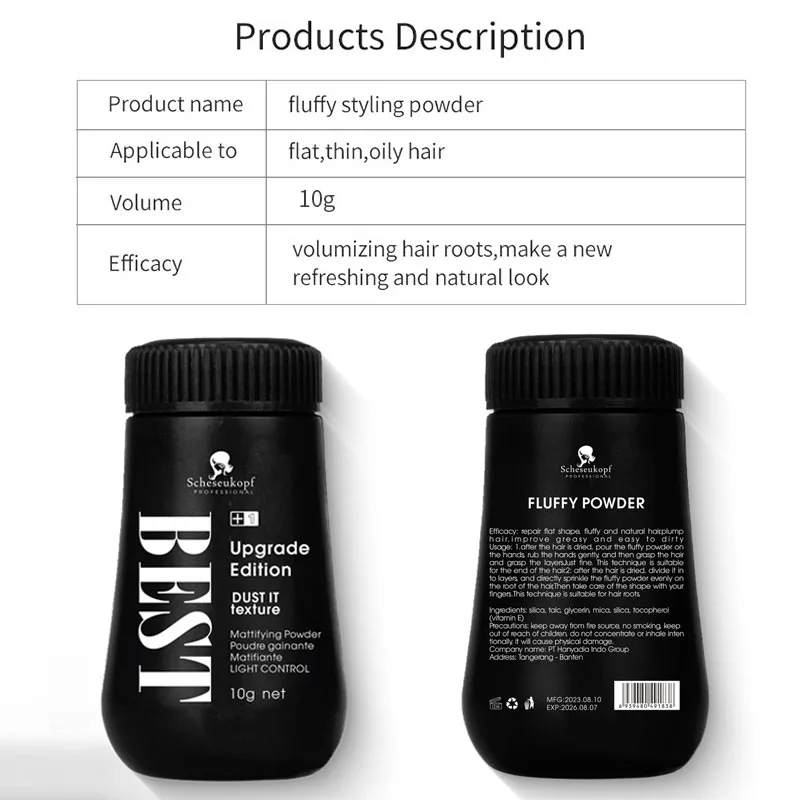 MAIZIUP Hair Powder Fluffy Increase Hair Volume Mattifying Powder, Finalize Hair Design Styling Hair Powder Absorb Grease Unisex