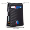 1pc Premium PU Leather Mens Slim Wallet - Stylish RFID Blocking Bifold with Money Clip - Secure Credit Card Holder for Ultimate 2