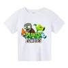 Summer Funny Children T-shirt Cotton Pvz Plants Vs Zombie Plants Print Kid T Shirts Game Garden Warfare Plants Baby Tee Clothing 3