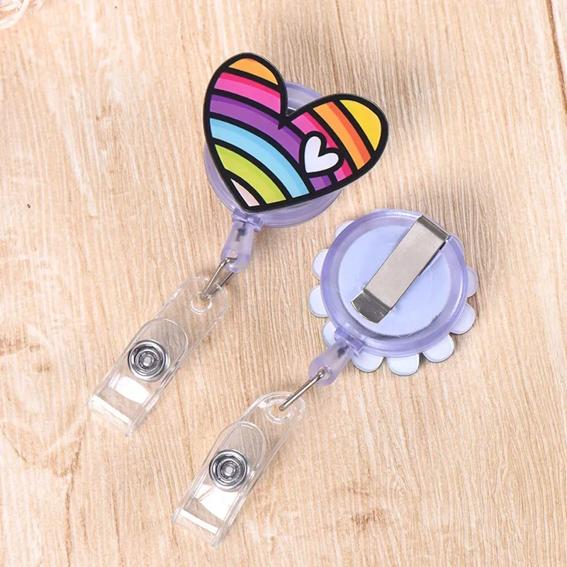 5 PC Cute Badge Reels; Pediatric Badge Reel Retractable Name ID