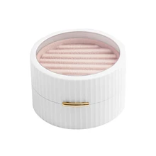 

Rings Earrings Travel Bracelet Mini Portable Lint Necklace Anniversary Birthday Jewelry Box Gift Home Organizer Storage Case