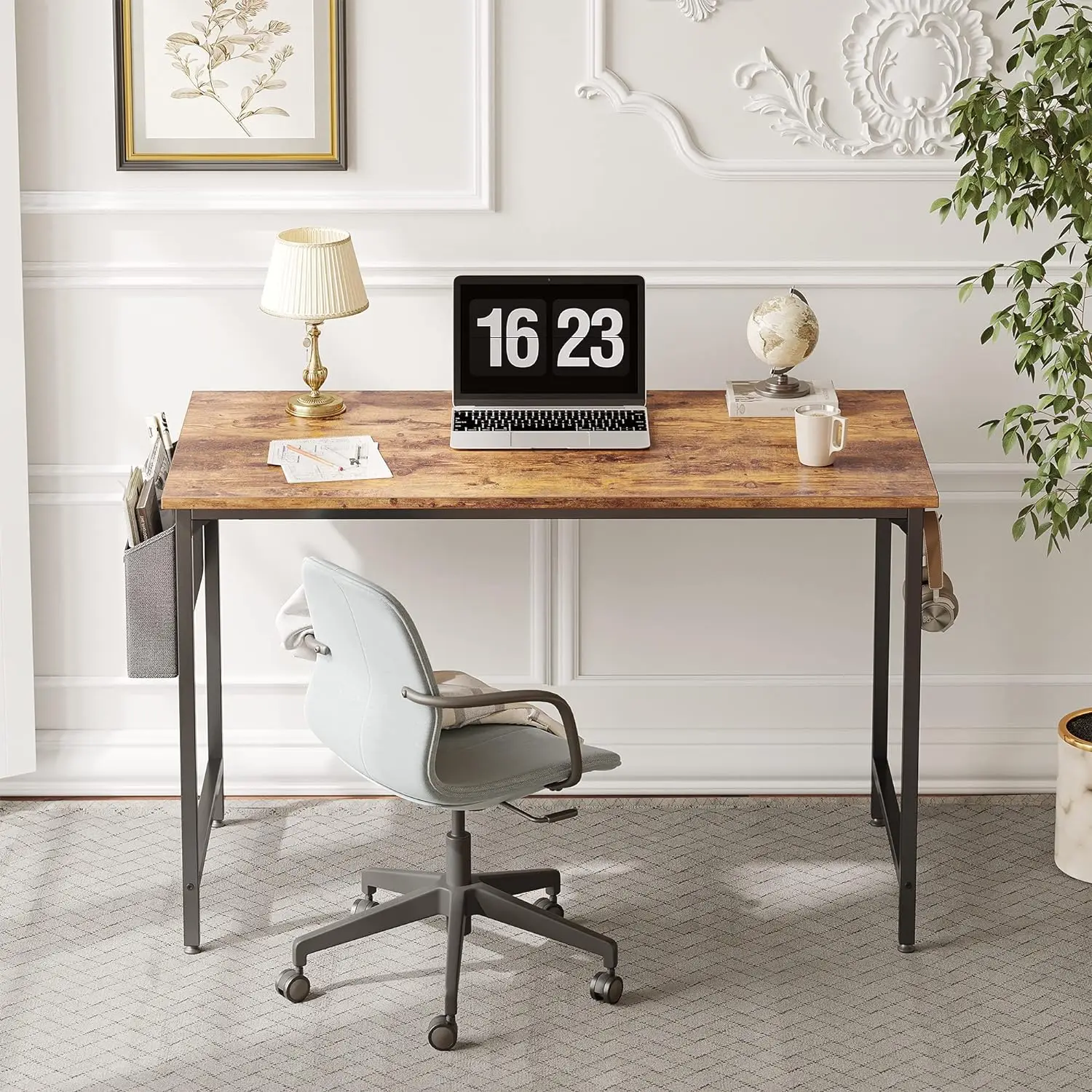 study-computer-desk-32-home-office-writing-small-desk-modern-simple-style-pc-table-black-metal-frame-rustic-brown