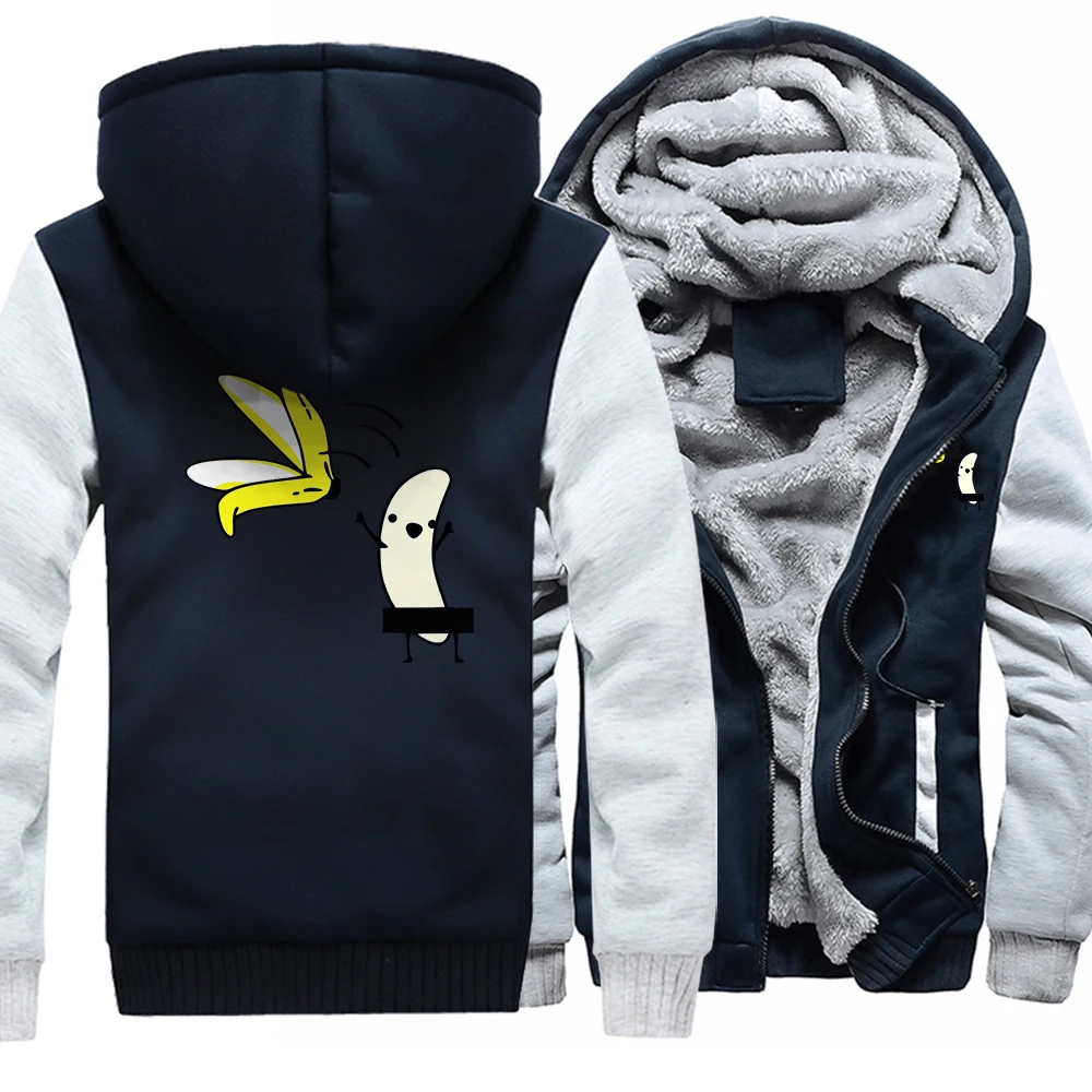 

I Don'T Want This Banana Peel Printing Men Jacket Fashion Street Tracksuit Zipper Creativity Pullovers Basic Slim Fit Mans Tops