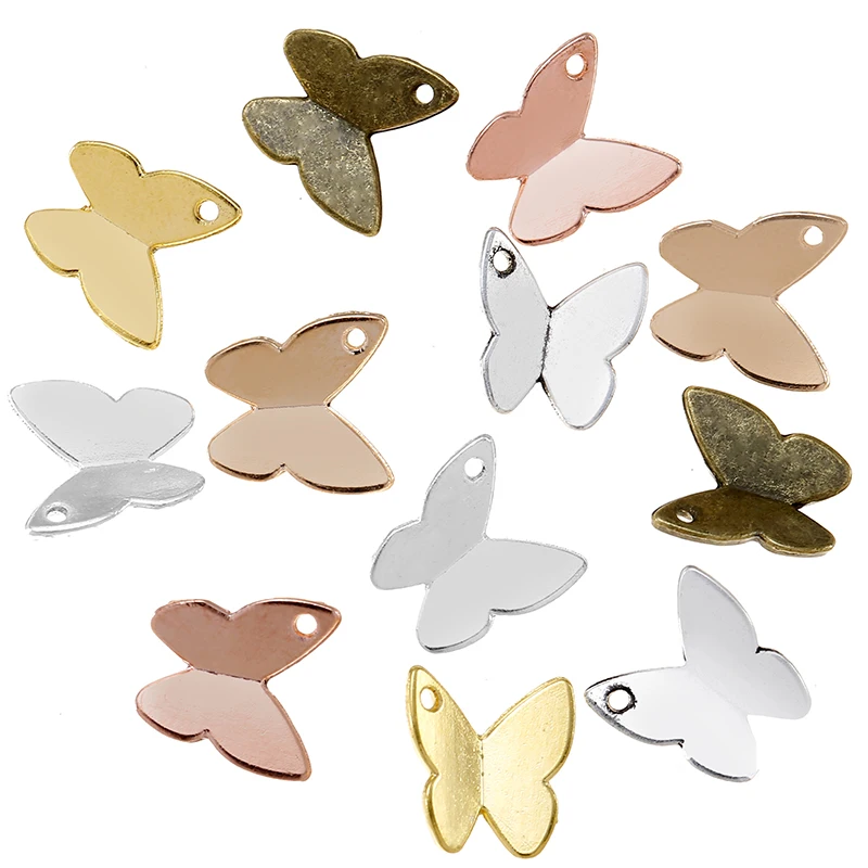 40PCS1010mm6ColorWholesaleanimalCharmsAlloyMetalButterfly