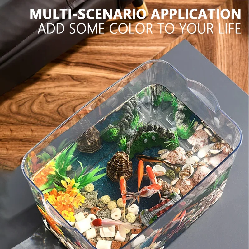 Desktop Aquarium Living Room Household Transparent Tabletop Fish Tank Explosion-proof Douyu Tank Fish Bowl Home Decor