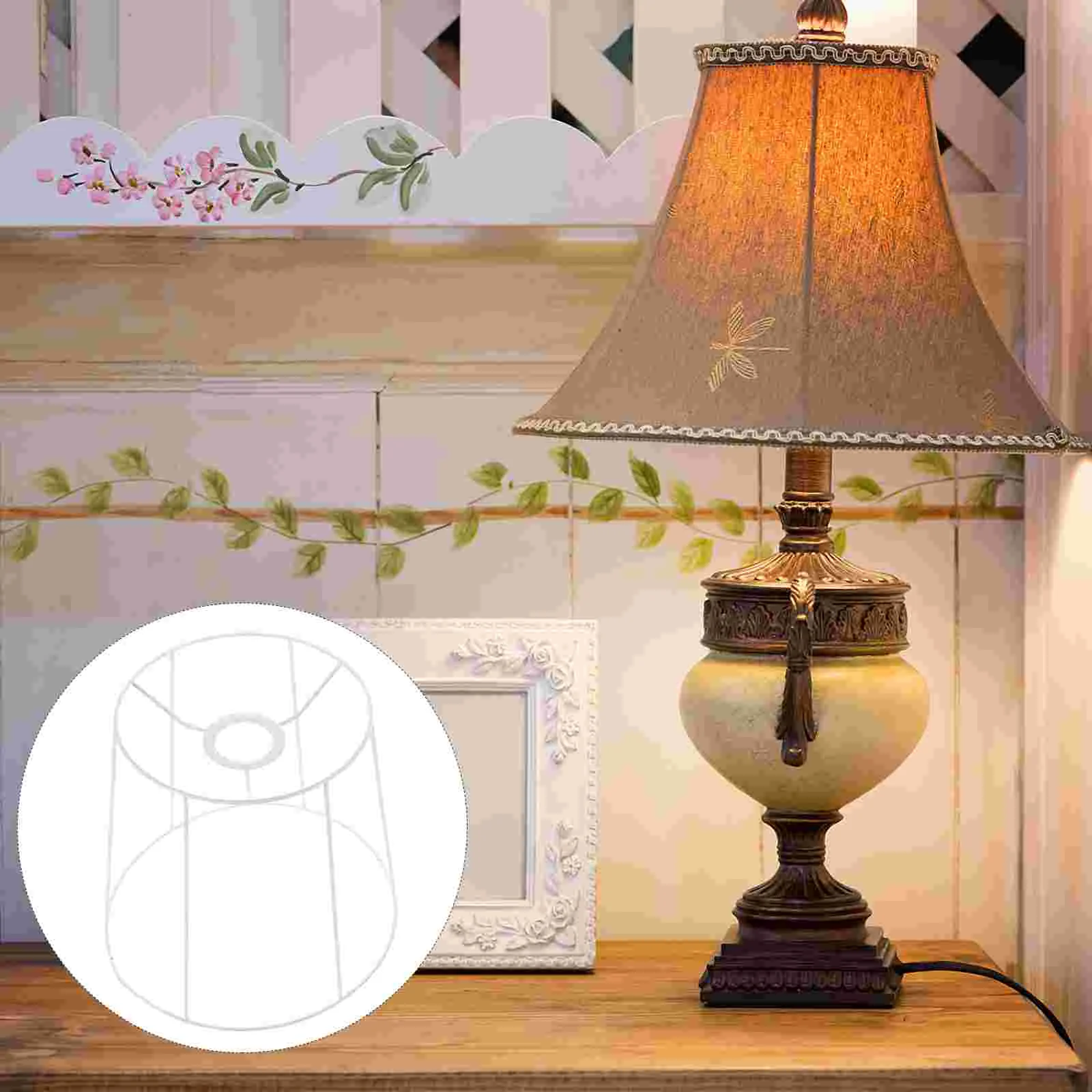 

Table Lamp Shade Holder Ceiling Fans Ring For Round Lampshade Chandelier Iron Wire Pendant Light