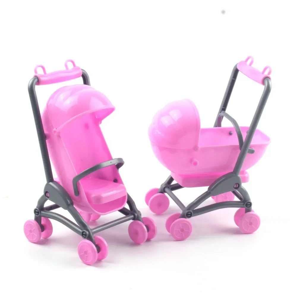 for barbie stroller Assembly Baby Stroller Trolley Nursery Furniture Carts Toys for Barbie Doll Christmas 3