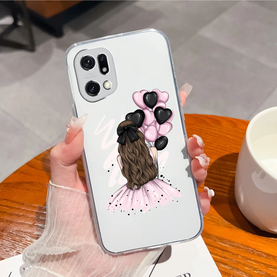 New Design Soft Clear Slim TPU Silicone Anti-Drop Phone Case for Oppo Find X5 Pro Lite