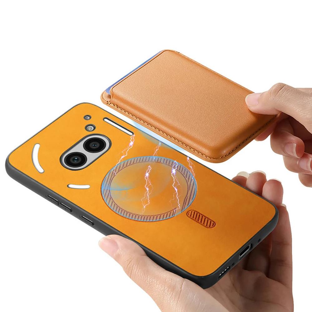Luxury Leather Card Holder Magnetic Case for Nothing Phone – Elegant 2-in-1 Cover