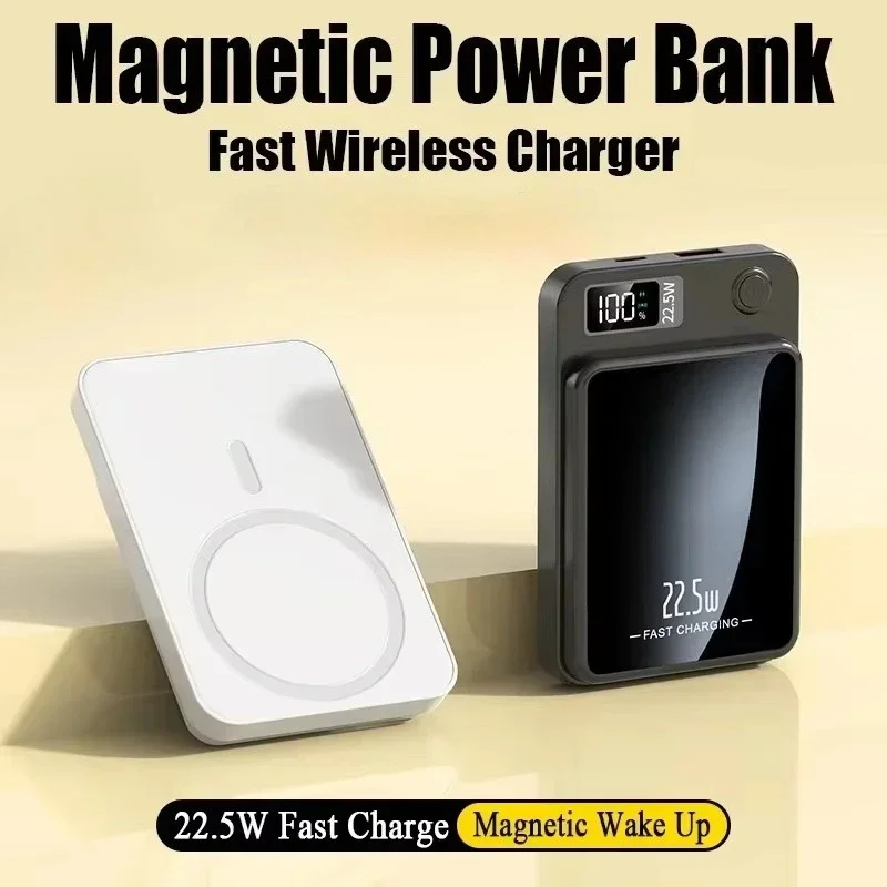 10000mAh Portable Magnetic Power Bank Fast Wireless Charger  for Iphone 12 13 14 Pro Max Macsafe External Auxiliary Battery Pack 4