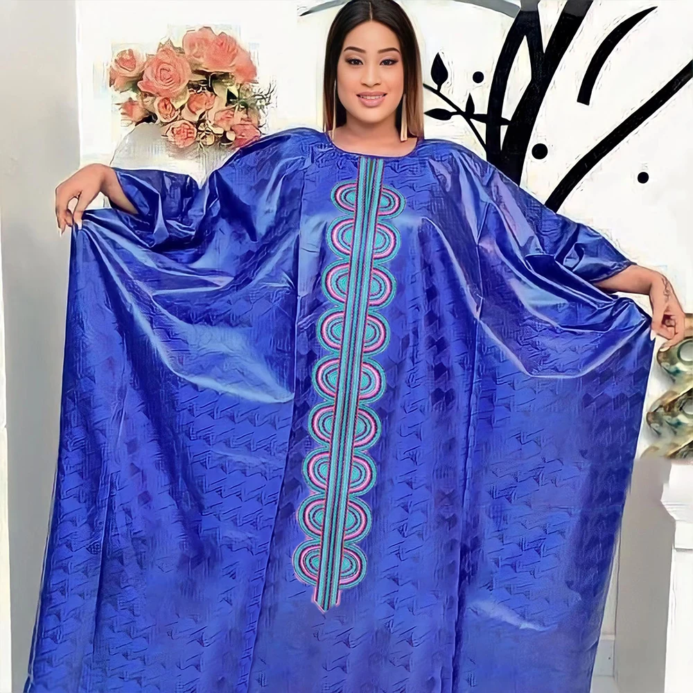 

Bazin Riche Long Dresses For African Women Clothing Bazin Riche Dashiki Robe Embroidered Boubou Clothing For Women