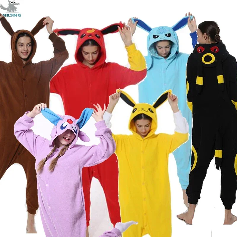 Kigurumi Pajamas Onesies Cosplay Pajamas Onesies Purple and Brown Umbreon Eevee Animal Adult Kigurumi Onesies Disfraz Pajamas Cute Costumes Unisex Party Jumpsuit Sleepwear