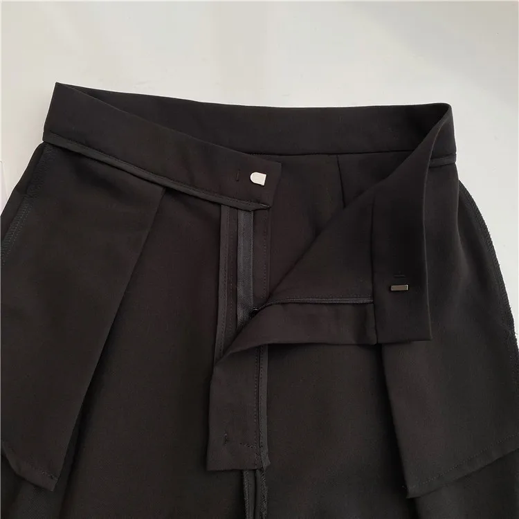Spring Women Suit Pants Black Straight Wide-leg Tailored Trousers Casual Long Advanced Sense High Waist Drape Look Thin Blazer