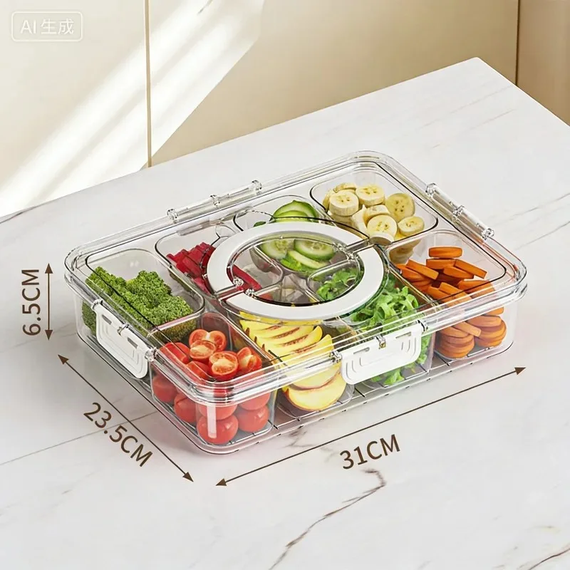 Snack Storage Box with Lid - Food-Grade Fresh-Keeping Container for Fruit and Snack Organization