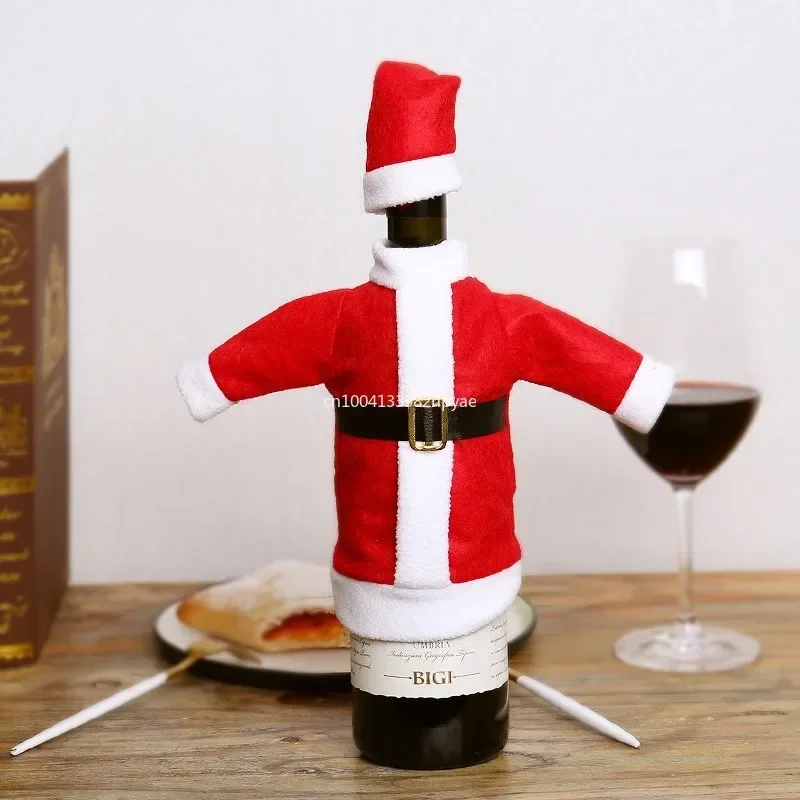 Christmas Decorations for Home Red Wine Bottle Covers ClothesHat New Year 2025 Dinner Party Decor Navidad Gifts 맥주병