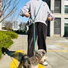 Reflective Nylon Leashes Pet Dogs Chain Traction Rope Leads for Running Dog Walking Free Hands Rope Chain for Small Large Dogs 2