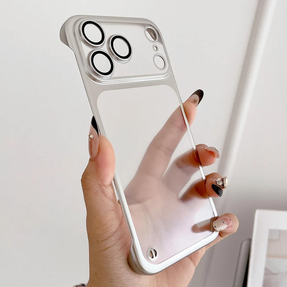 Titanium Gray Fine Hole Borderless Shockproof Matte Phone Case