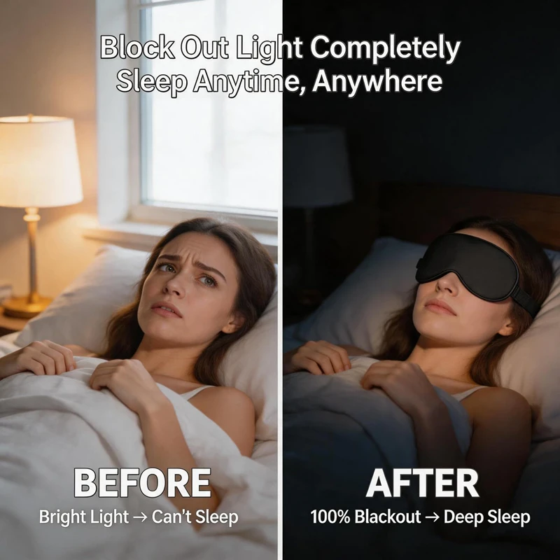 Luxurious Silk Eye Mask for Side Sleepers - Ultimate Light Blocking & Comfort