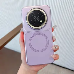 Electroplated Leather Magnetic Cover - Skin Friendly Bumper  Case for Huawei Enjoy90Promax (PURPLE)