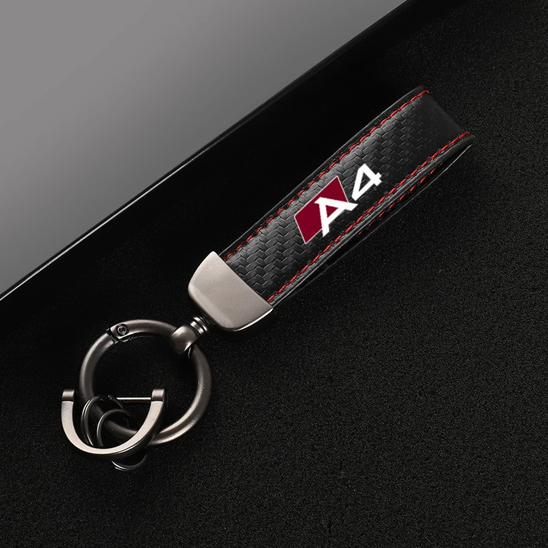 Leather car keychain horseshoe buckle jewelry key chain for audi A4 car