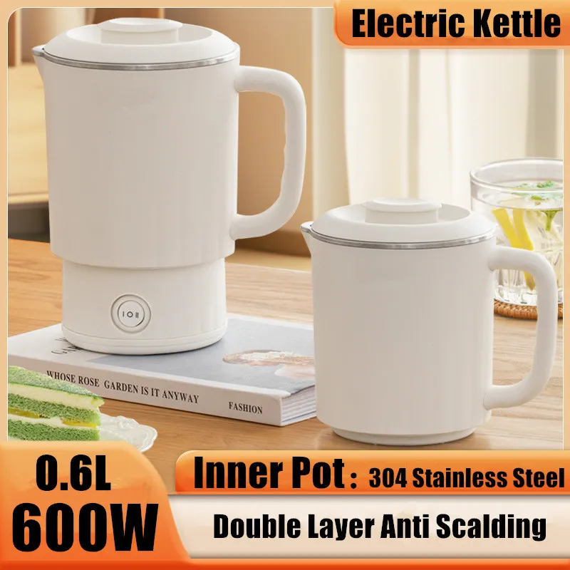 0.6L Mini Folding Kettle Portable Water Heater 600W 600ml Electric Kettle Home Electric boiling pot Easy To Travel mini folding kettle electric kettle folding kettle
