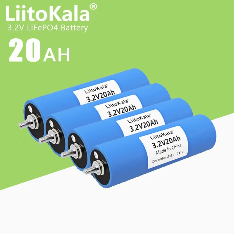 

4pcs LiitoKala 3.2v 20Ah LiFePO4 battery 3C 3.2V Cells diy 12v 4S 24V 48V ebike electric scooter Tricycle power tools Battery