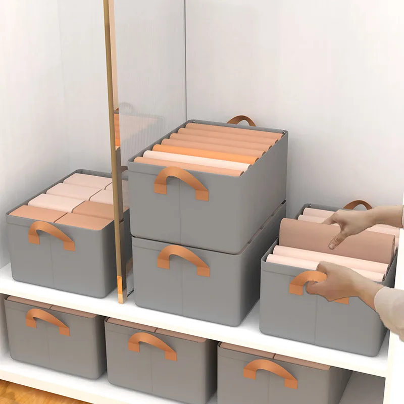 

Cationic clothing storage basket clothes trousers folding storage box iron frame telescopic finishing box washable hand-held box