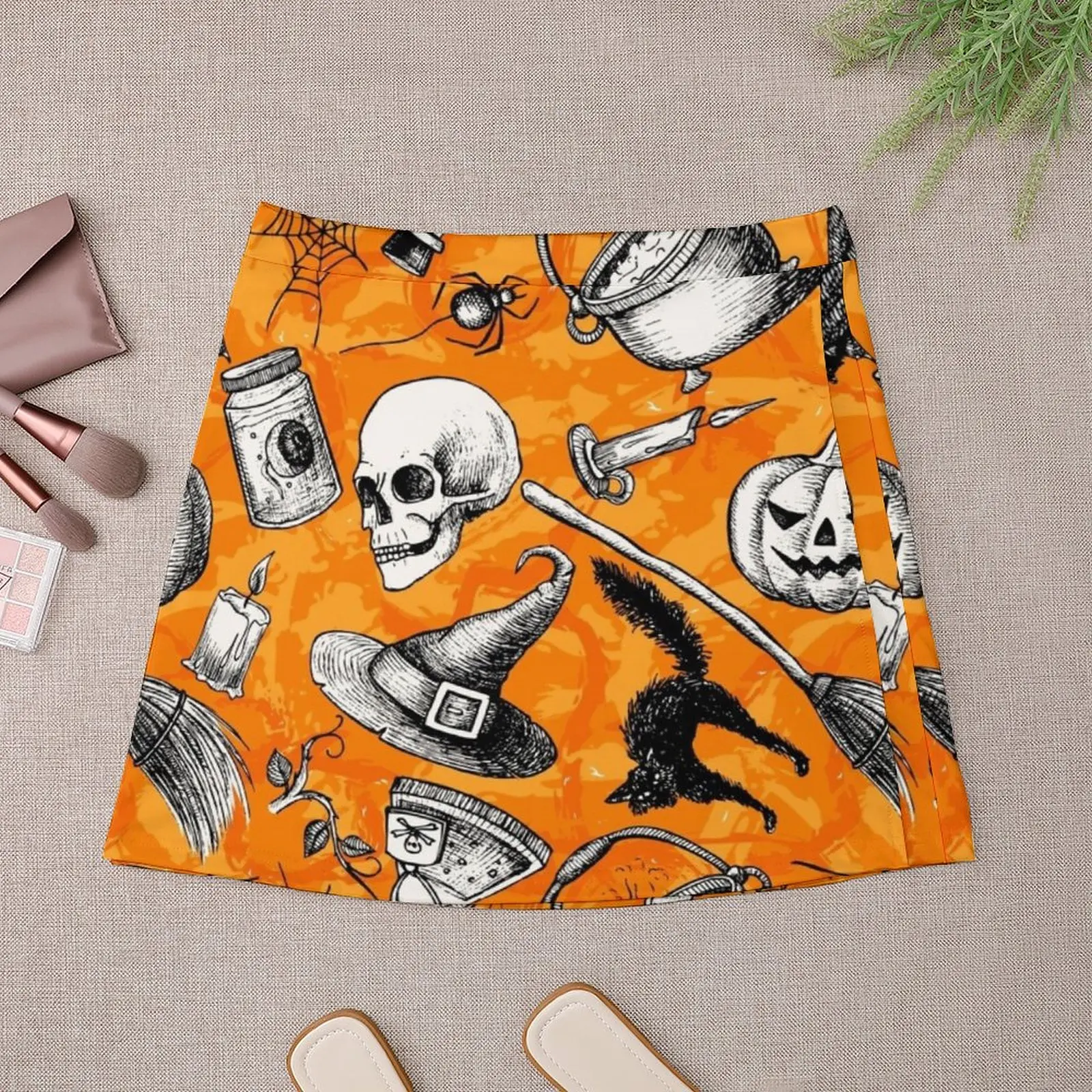 Vintage Hand Drawn Halloween Mini Skirt dress modest skirts for women