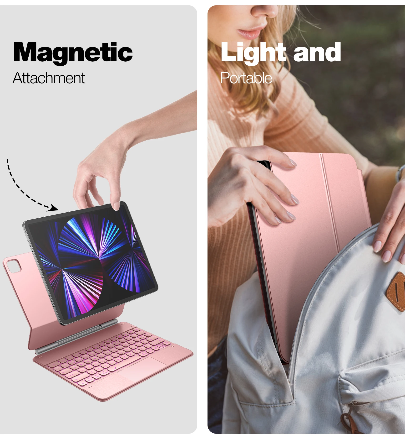 Funda Con Teclado Para IPad Air 5ª/4ª Generación 10.9" - Teclado Bluetooth Magnético Desmontable