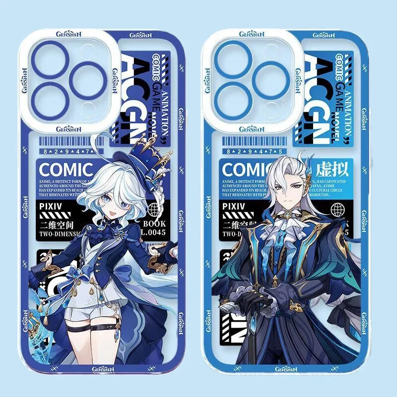 Cartoon Genshin Impact Furina Clear Phone Case Cover