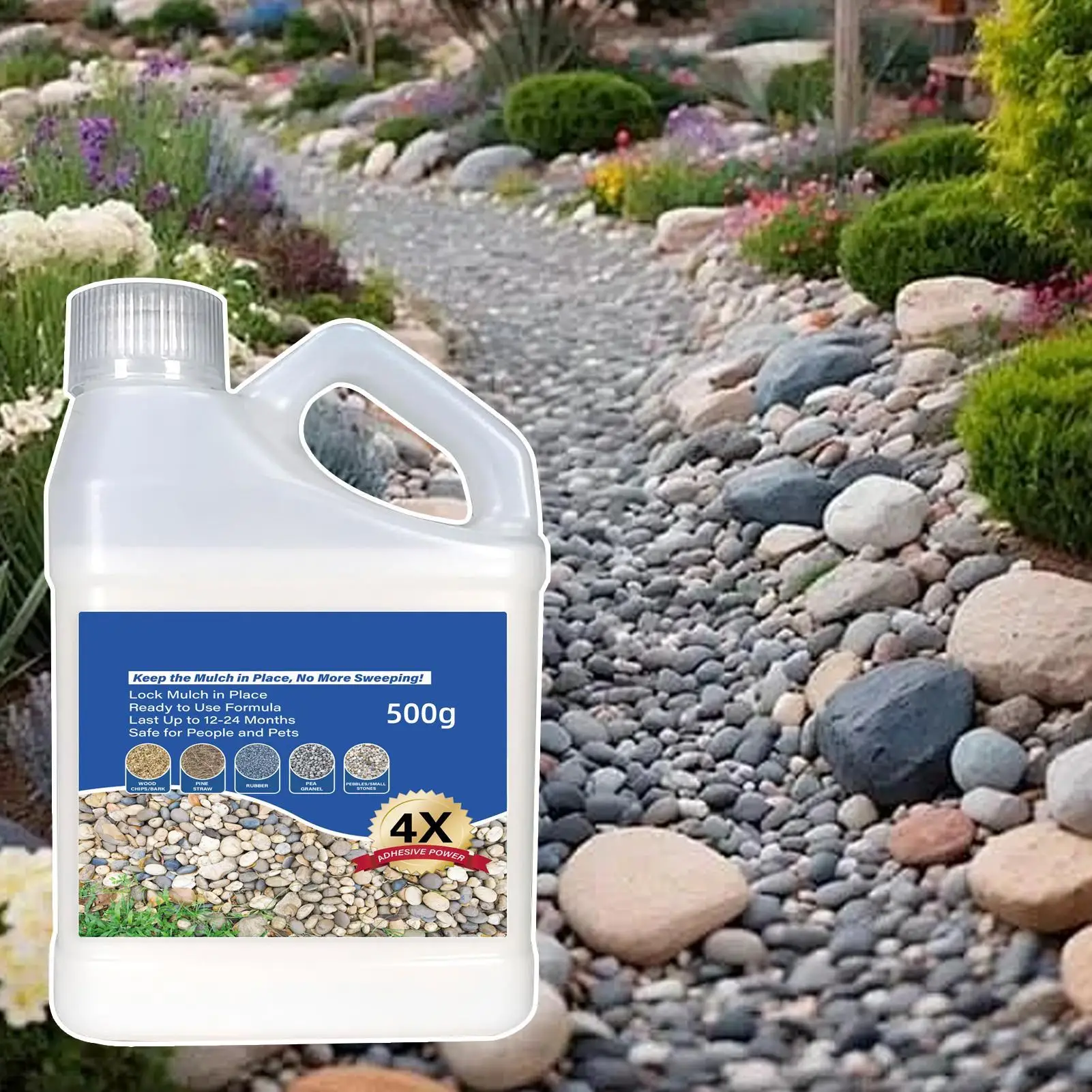 Colle à galets 500g - Adhésif pour gravier extérieur, résistant UV et pluie