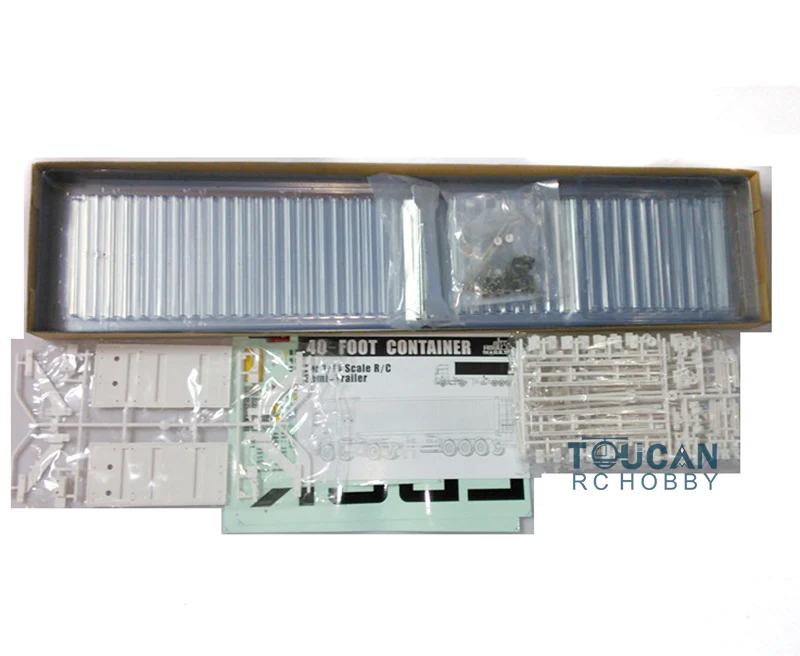 1/14 Scale TOUCAN RC Hobby 40ft KIT Plastic Container Box Unassembled Unpainted Metal Frame for DIY RC Trailer Truck Model 3