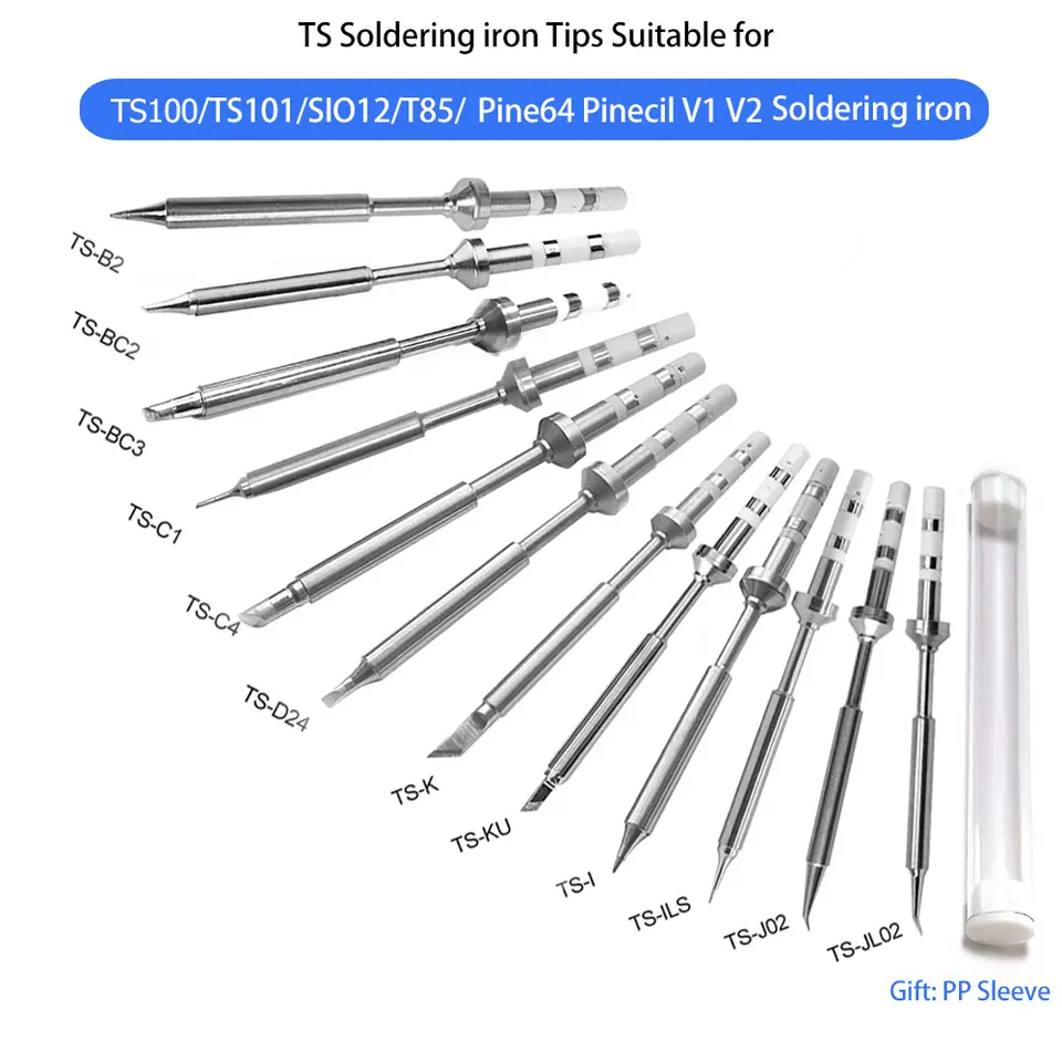 TS100 Mini Welding Horseshoe Sharped TS-BC1 TS-BC2 TS-BC3 TS-C1 TS-C4 Soldering Iron Tip for TS100 TS101 T85 Pin64 Pinecil V1 V2 image 2