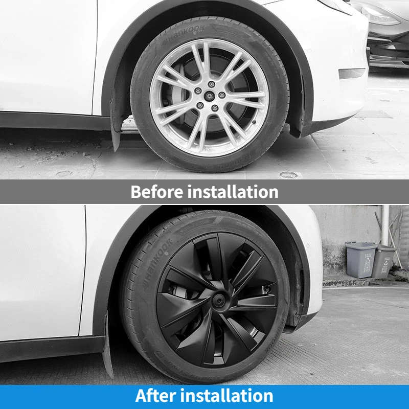 

4 Pack Car Hub Cap Protectors 19 Inch Wheel Caps Original Full Rim Covers Car Trim Accessories for Tesla Model Y 2021 2022