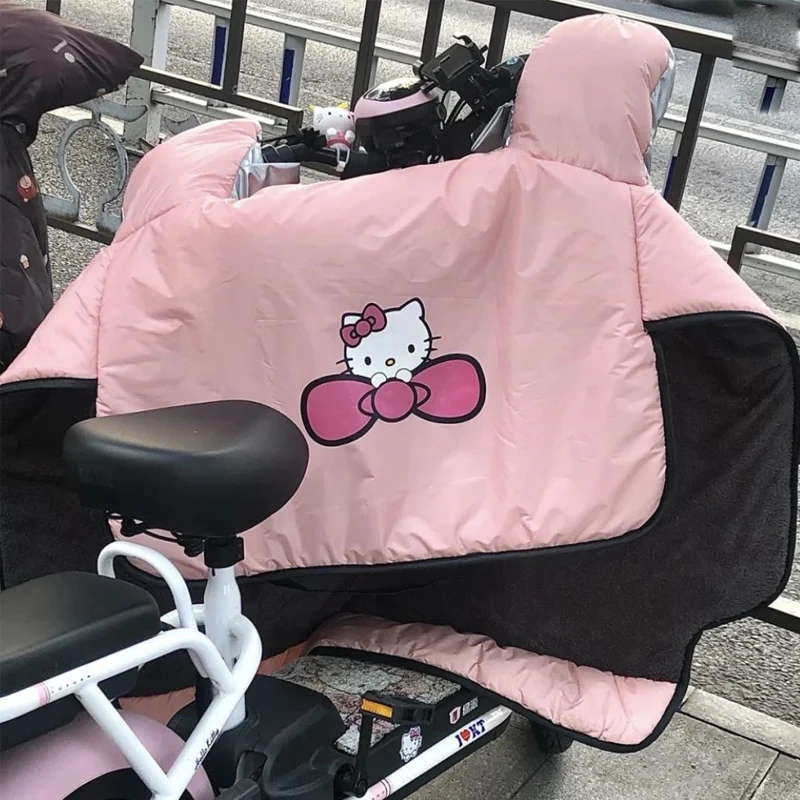 

Winter Hello Kitty Electric Car Wind Quilt New Thicken Waterproof Cold Proof Warmth Anime Convenient Work Student Daily Supplies