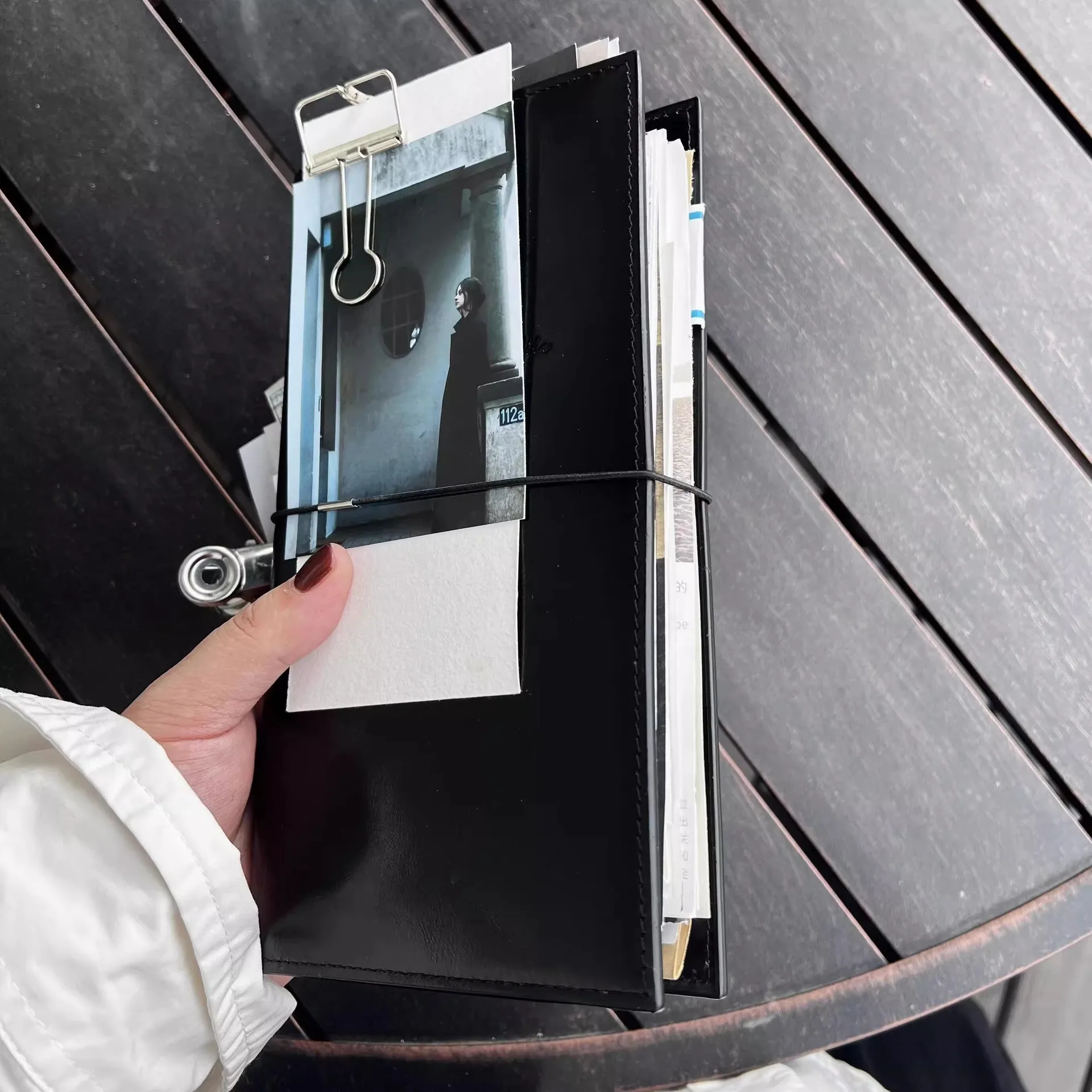 Vintage Minimalist Black Leather Refillable Journal and Planner