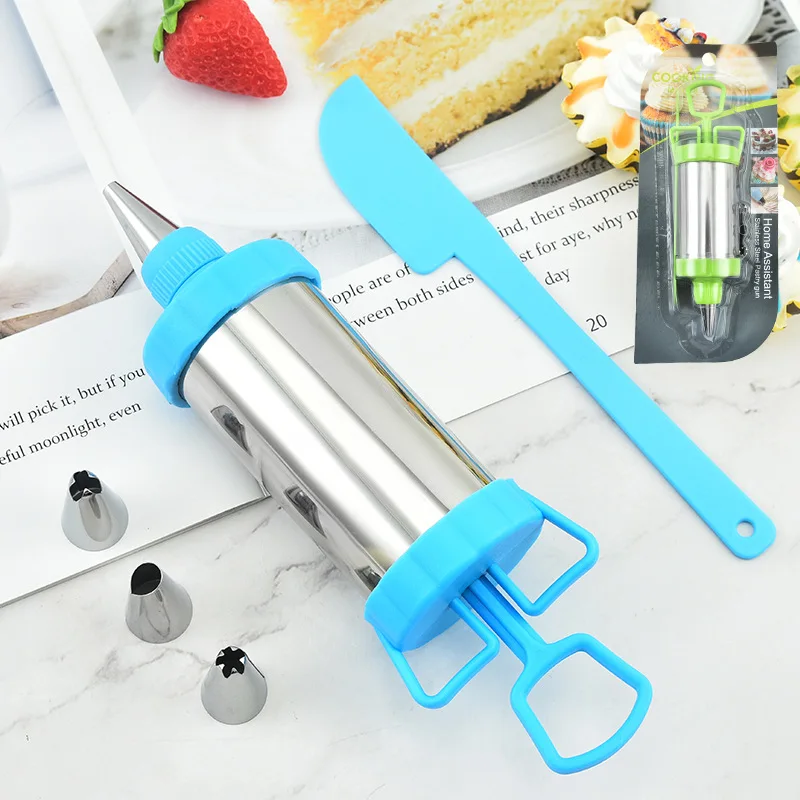 Stainless Steel Cookie Decorating Gun Sets Biscuit Press Maker  DIY Pastry Syringe Extruder Nozzles Kitchen Baking Tools