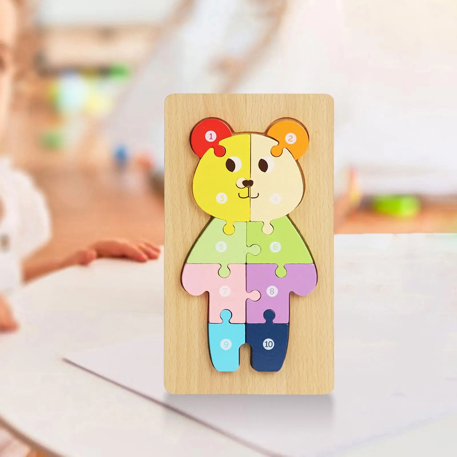 Jigsaw Wooden Puzzle, Travel Toy, Educational Early Development for Kids 1 2 3 4 5 6