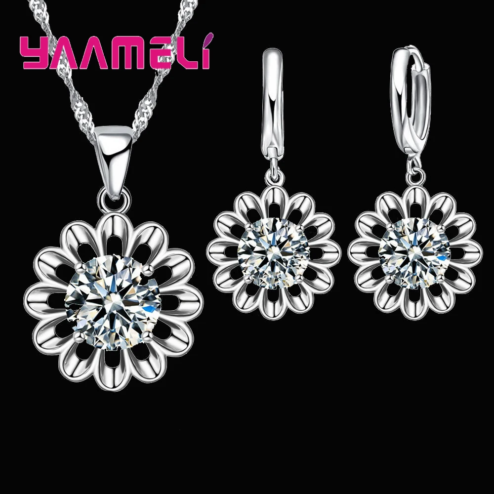 Set di gioielli in argento Sterling 925 orecchini con zirconi viola Set di braccialetti con anello collana con ciondolo da sposa per gioielli da sposa da donna  36